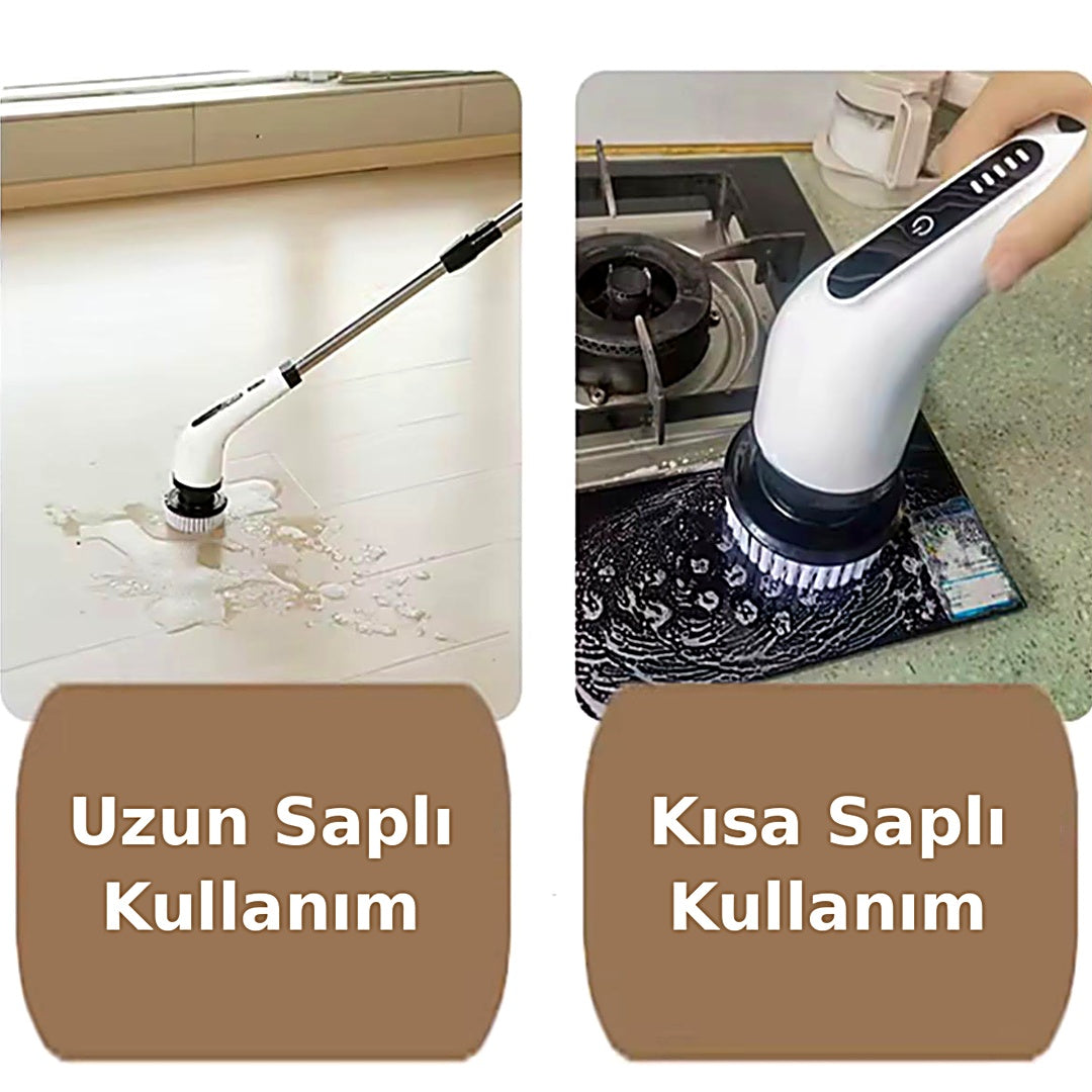 7'si 1 Arada Kablosuz Elektrikli Temizlik Fırçası