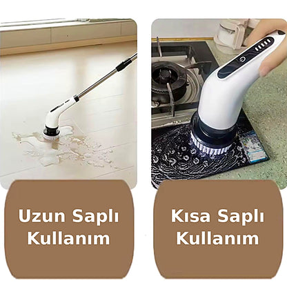 7'si 1 Arada Kablosuz Elektrikli Temizlik Fırçası