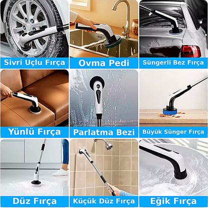 7'si 1 Arada Kablosuz Elektrikli Temizlik Fırçası